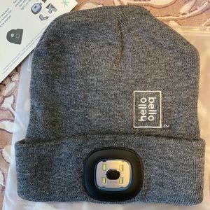 Hello Bello | Unisex Gray Beanie Hat with LED Light | NWT NIB | One Size